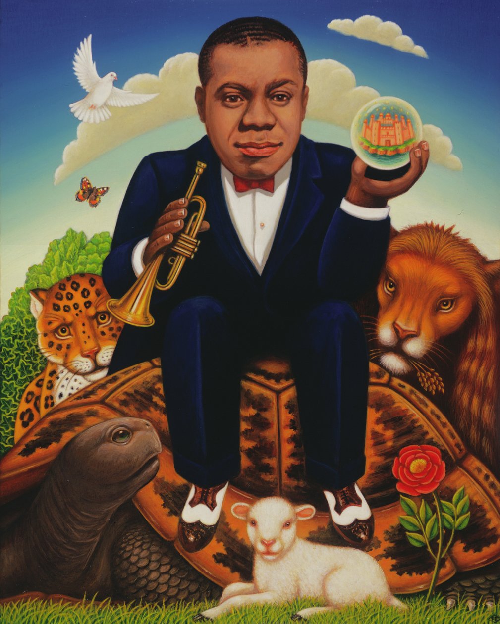 Its a Wonderful World (Louis Armstrong) 2006 (olje og tempera på panel) av Frances Broomfield