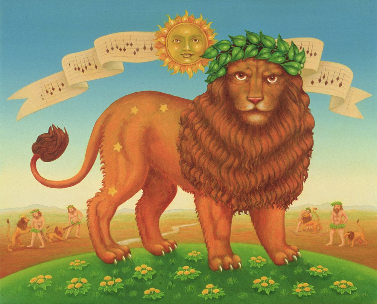 Leo, 1989 (olje og tempera på panel) av Frances Broomfield