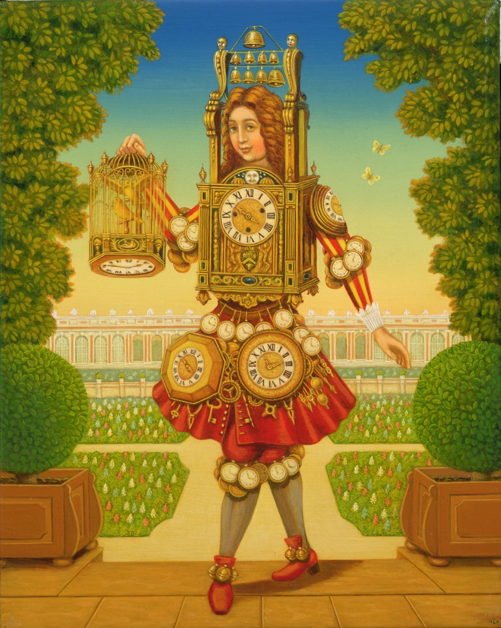 The Clockmaker (olje og tempera på panel) av Frances Broomfield