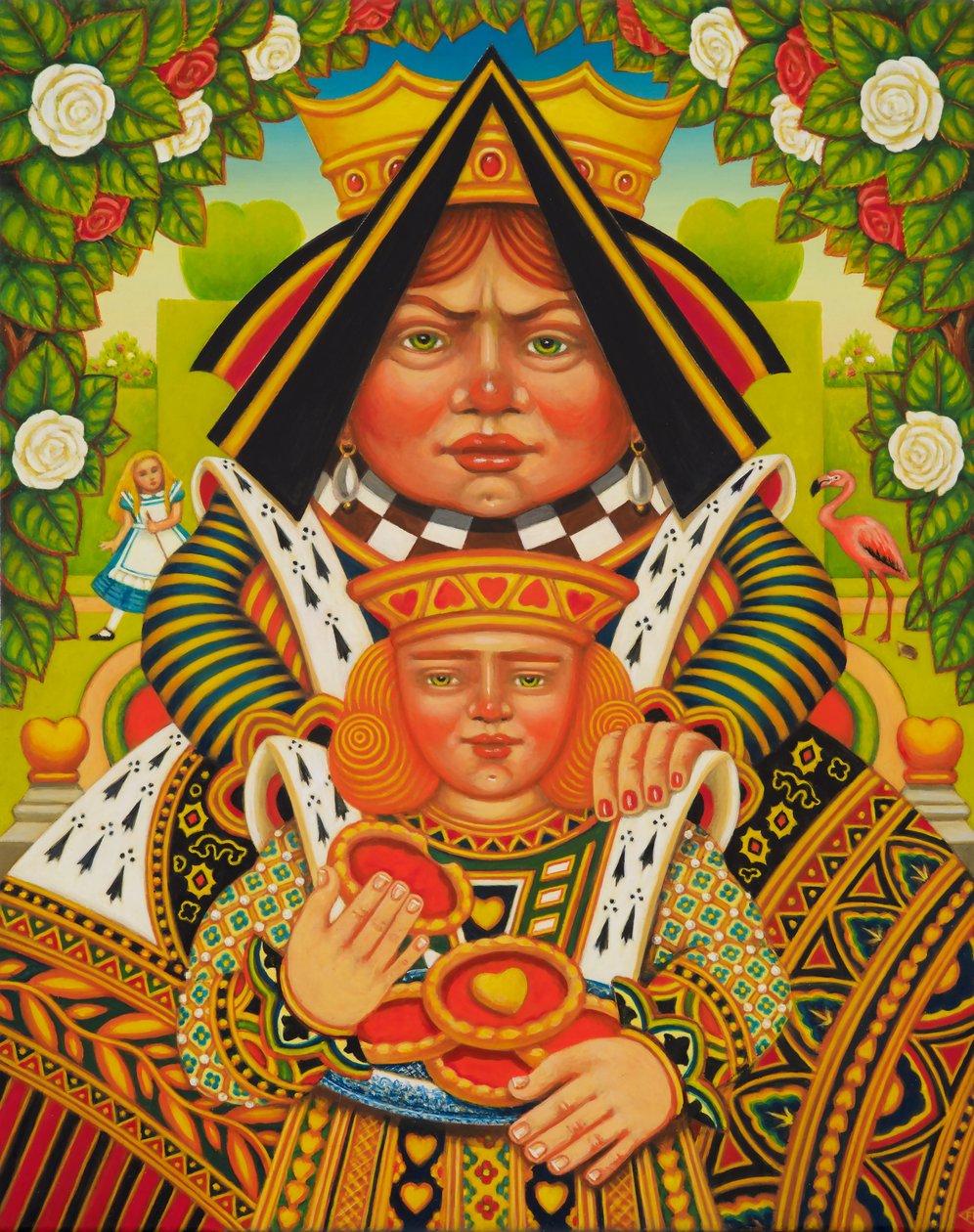 The Knave of Hearts, 2017 (olje og tempera på panel) av Frances Broomfield