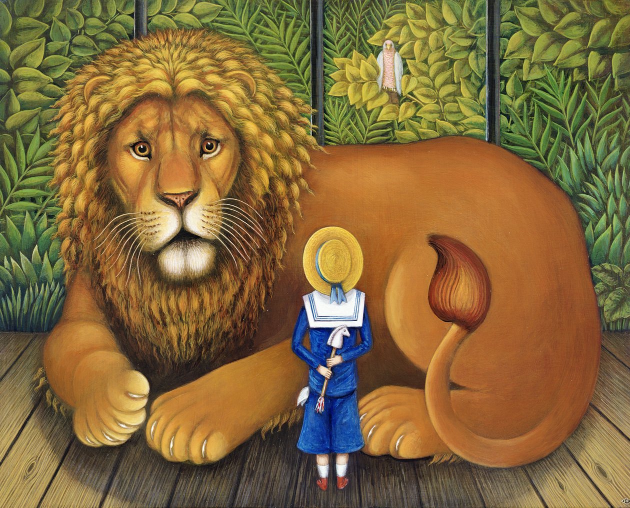 The Lion and Albert, 2001 (olje og tempera på panel) av Frances Broomfield