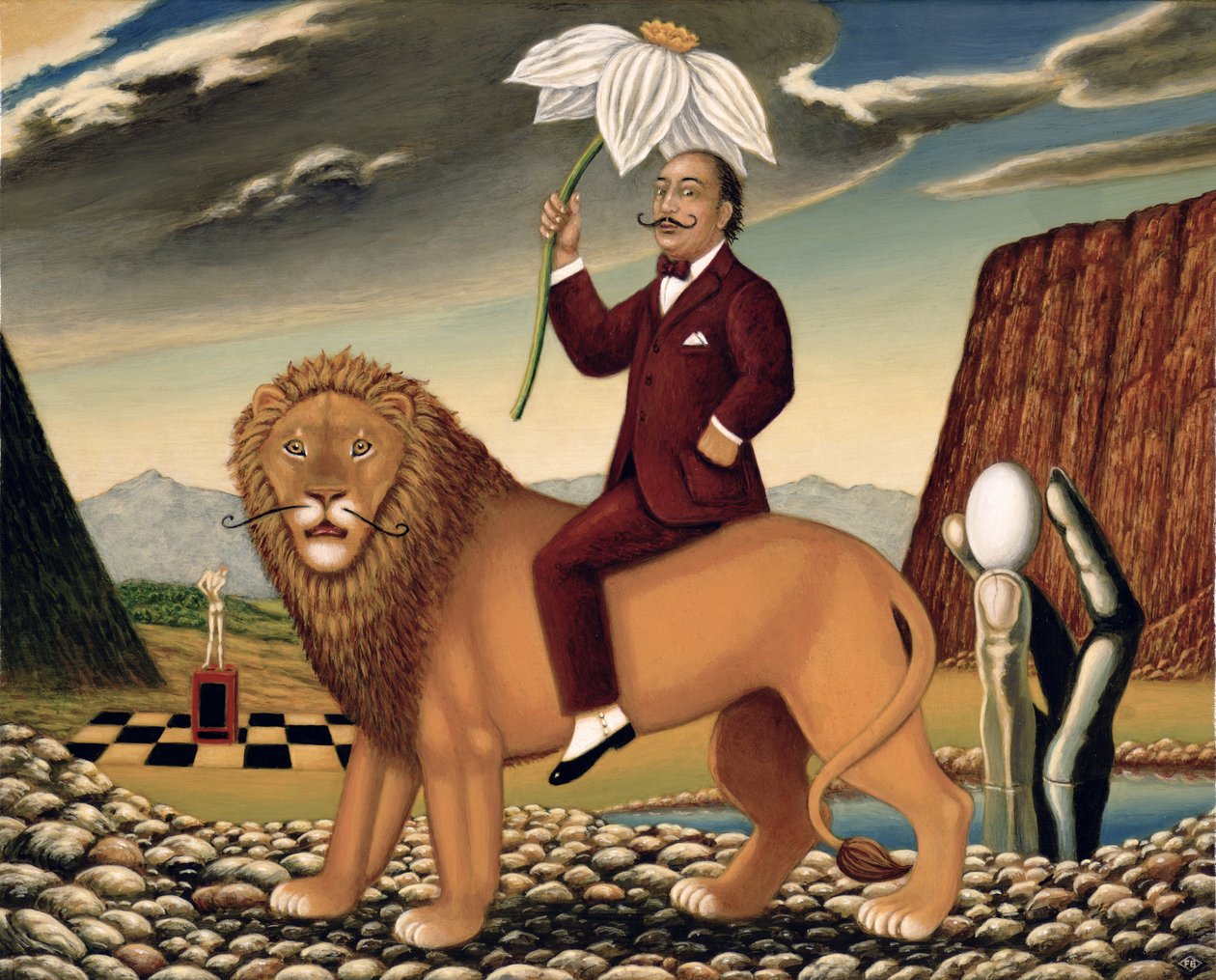 The Metamorphosis of a Narcissist, 1999 (olje og tempera på panel) av Frances Broomfield