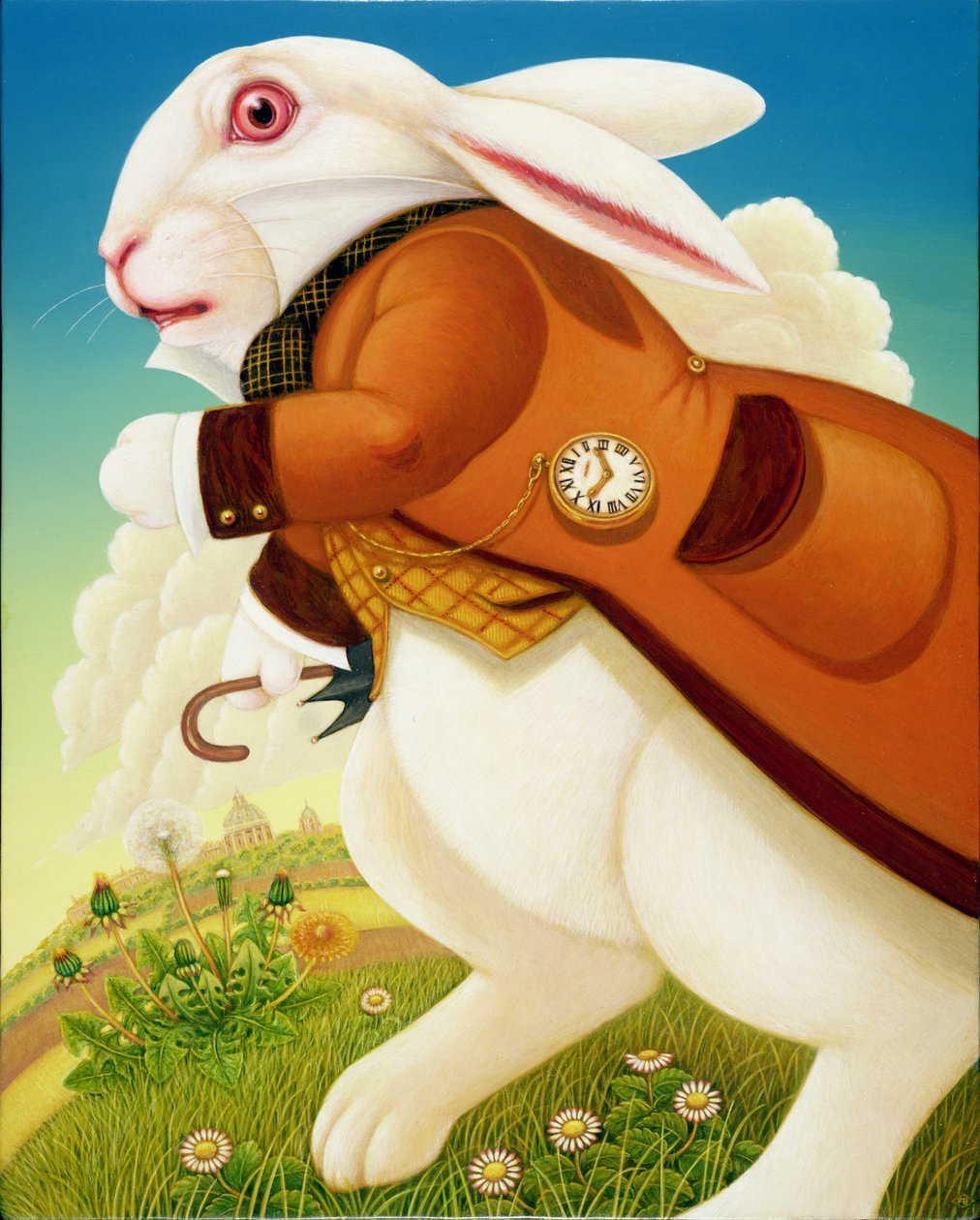 The White Rabbit, 2003 (olje og tempera på panel) av Frances Broomfield