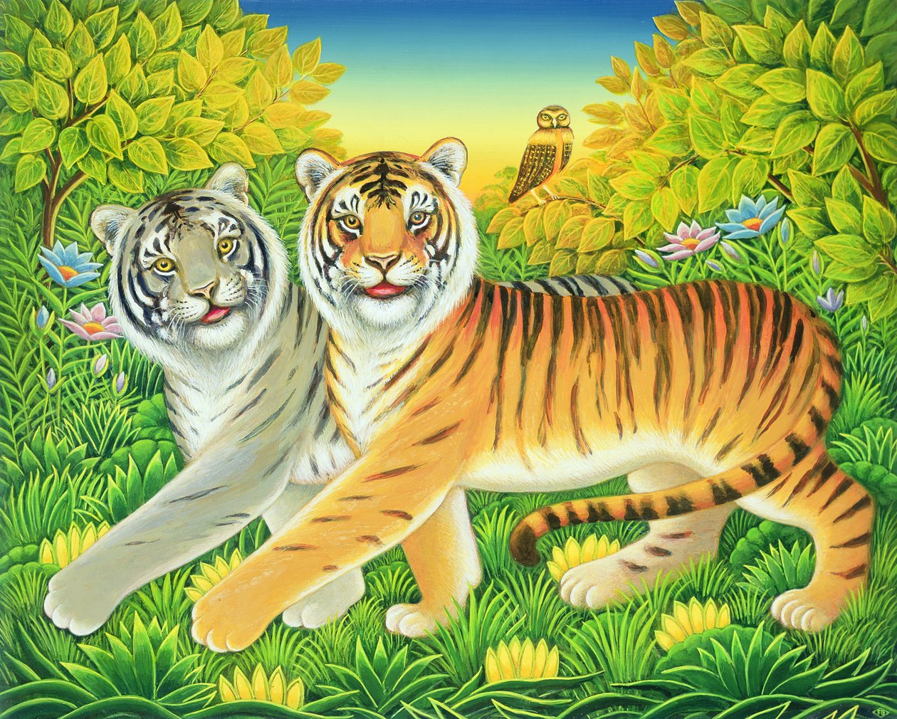 Tyger Tyger, 2002 (olje og tempera på panel) av Frances Broomfield