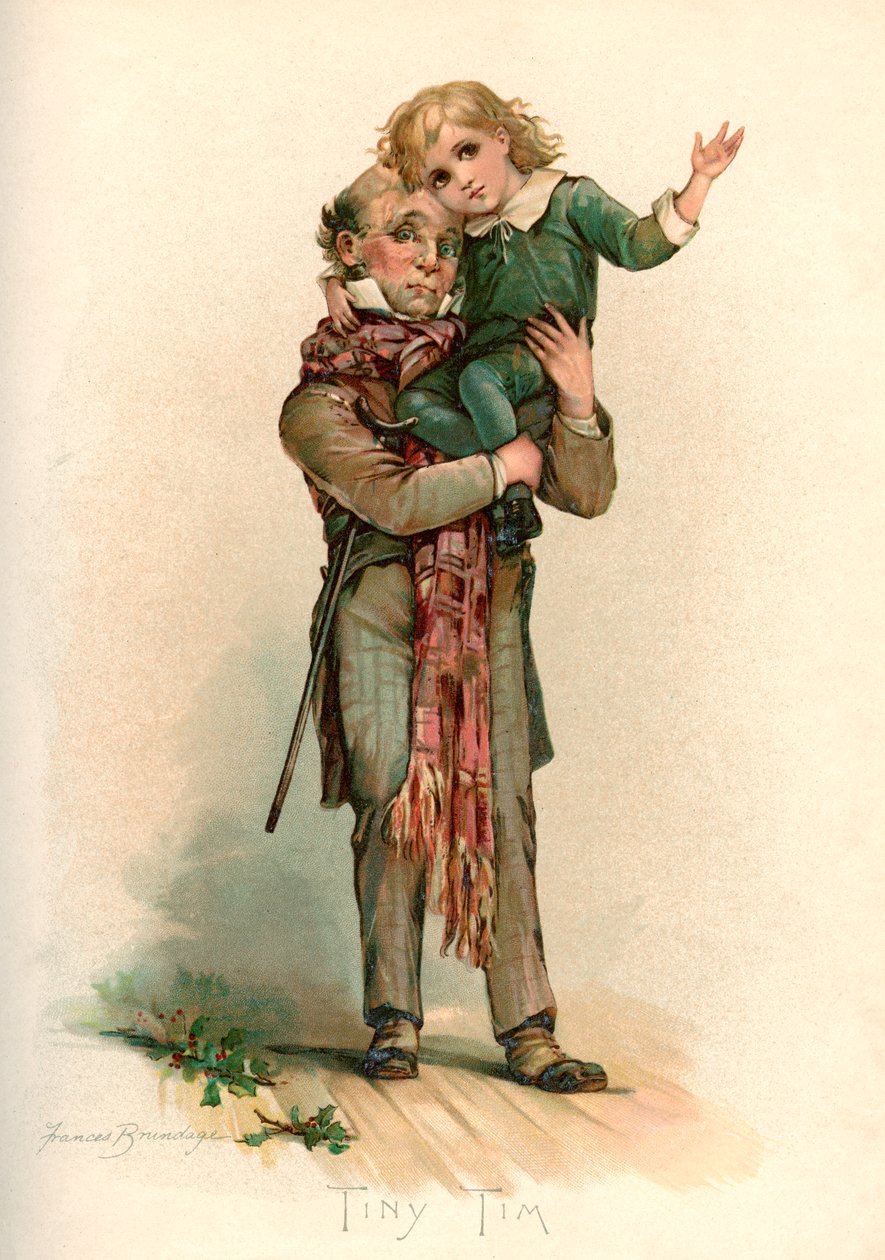 Bob Cratchit bærer Tiny Tim av Frances Brundage