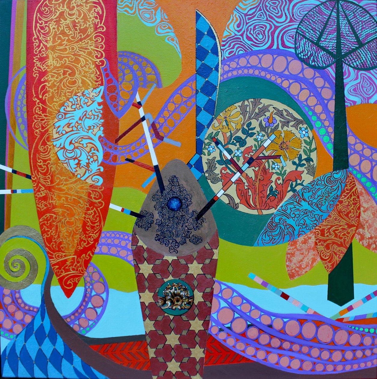 The Serpent, Sword, and Shield, 2022 (akryl på lerret) av Frances Ferdinands