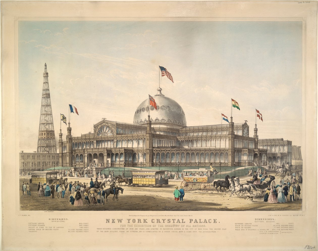 New York Crystal Palace: For utstillingen av alle nasjoners industri. av Frances Flora Bond Palmer