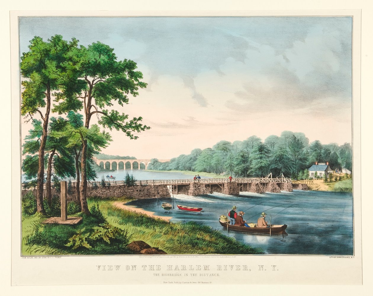 Utsikt over Harlem River, N.Y. av Frances Flora Bond Palmer