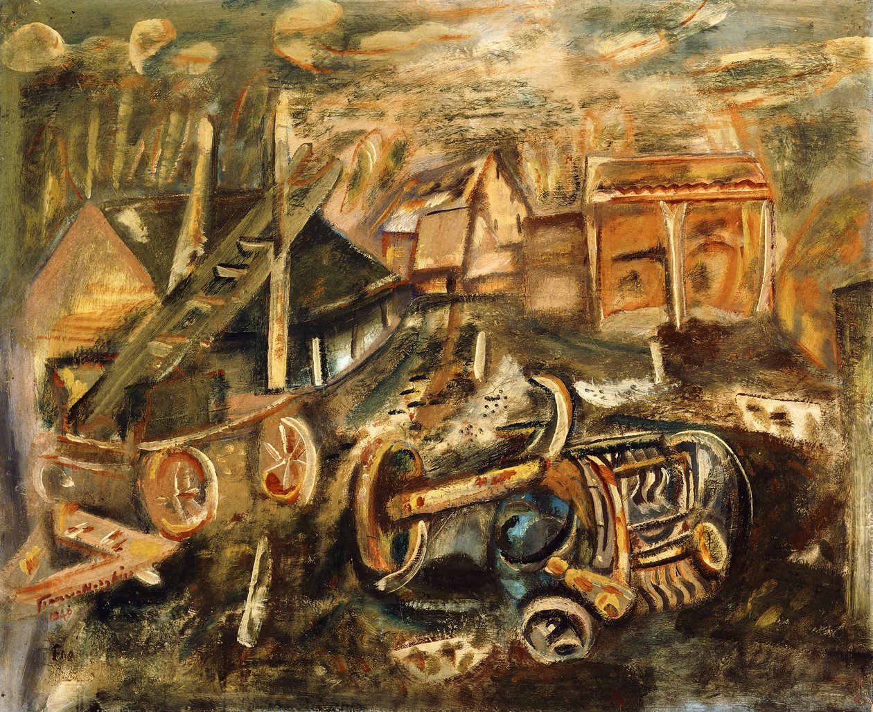 Farm Yard, Essex av Frances Hodgkins