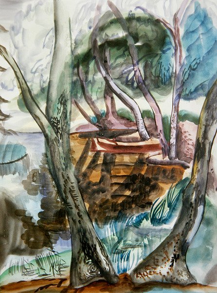 Landskap, ca. 1935 (akvarell på papir) av Frances Hodgkins