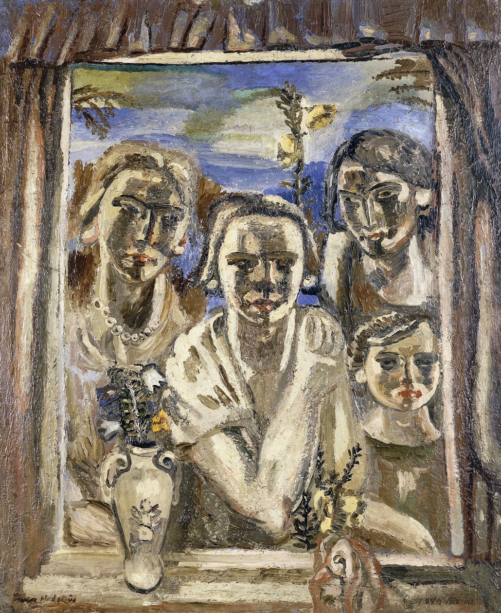 Familien, ca. 1926-1930 (olje på lerret) av Frances Hodgkins