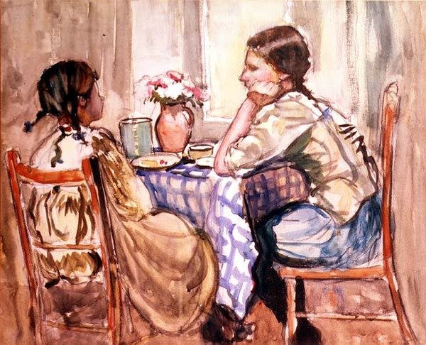 The Meal (akvarell på papir) av Frances Hodgkins