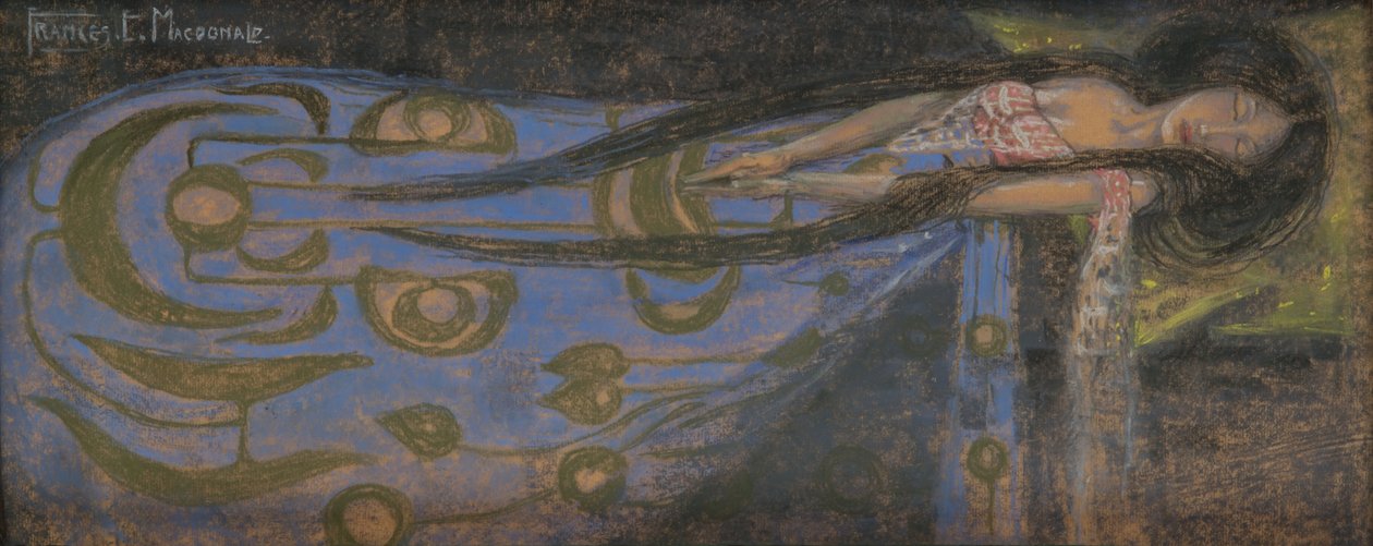 The Sleeping Princess, ca 1896 (pastell, akvarell, papir) av Frances Macdonald
