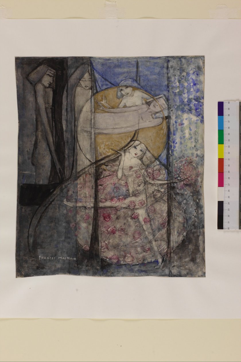 Woman Standing Behind the Sun, ca. 1912-15 (blyant og akvarell på papir) av Frances Macdonald