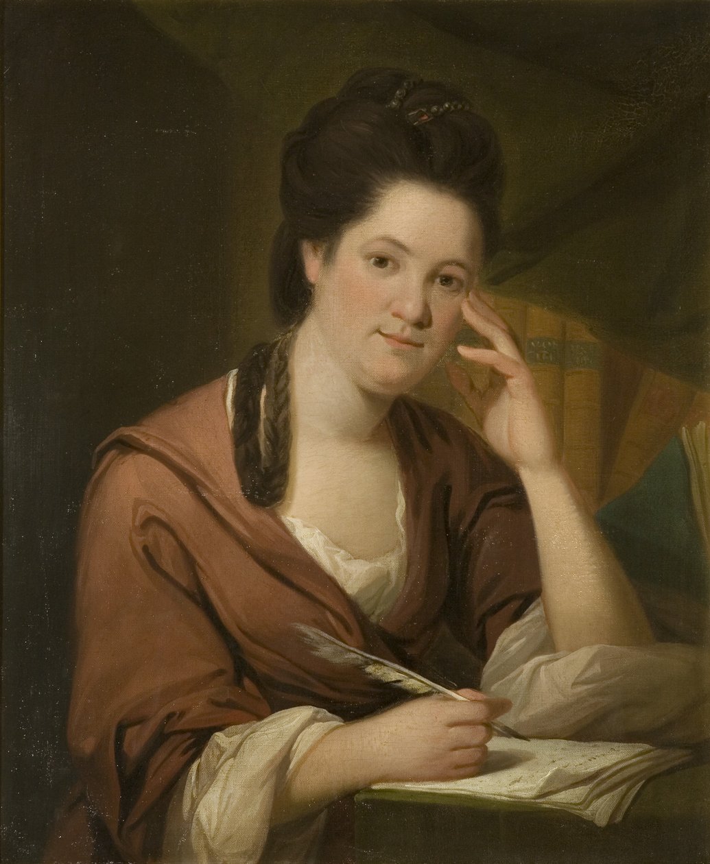 Portrett av Hannah More (f.1745), ca. 1780 (olje på lerret) av Frances Reynolds