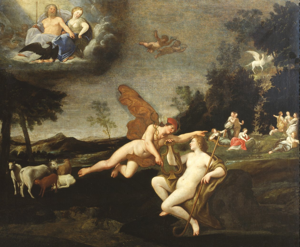Merkur og Apollo av Francesco Albani