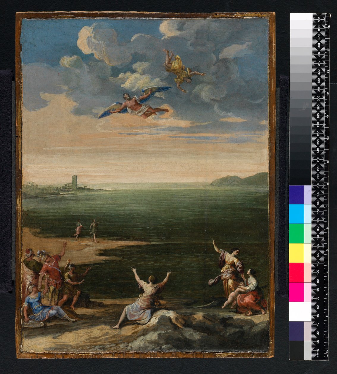 The Fall of Icarus (olje på lerret lagt på panel) av Francesco Allegrini