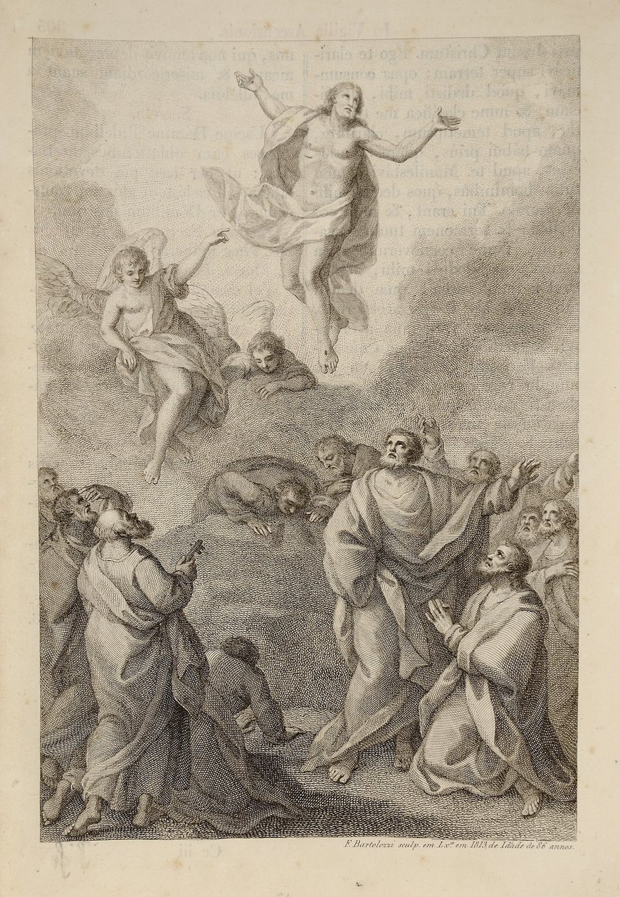 Himmelfart, for den romerske missalen av Francesco Bartolozzi
