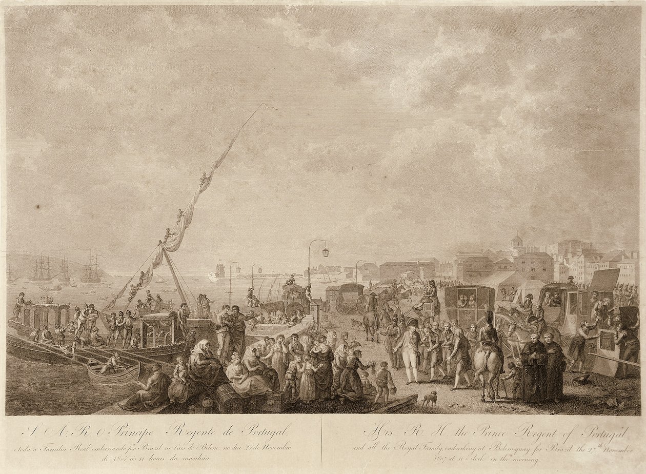 John VI drar til Brasil av Francesco Bartolozzi