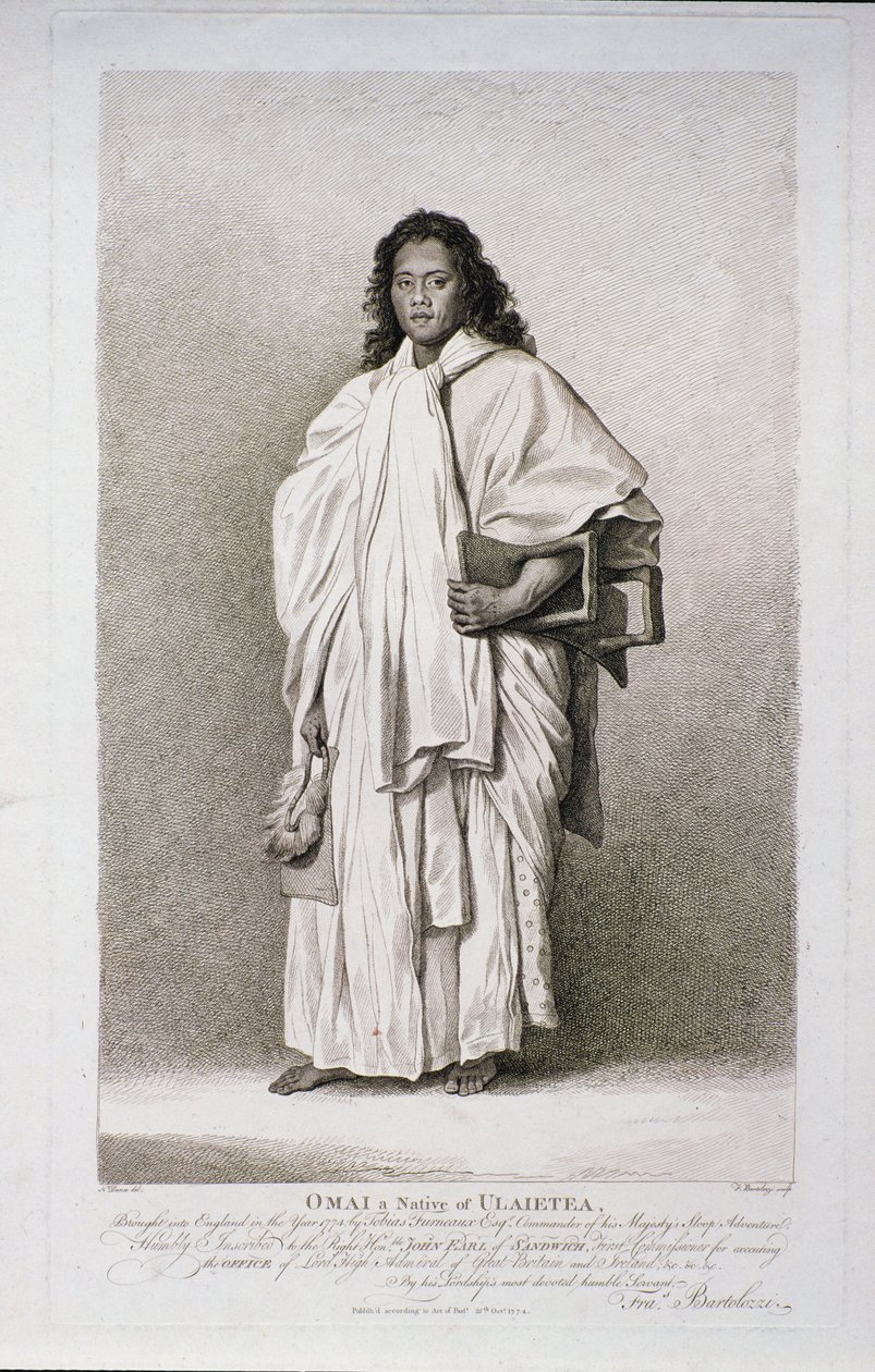 Omai, innfødt av Ulaietea, 1774 av Francesco Bartolozzi