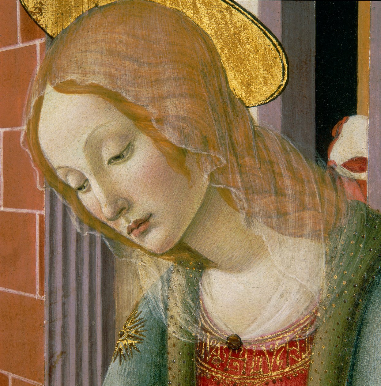 Jomfruens ansikt, detalj av Francesco Botticini