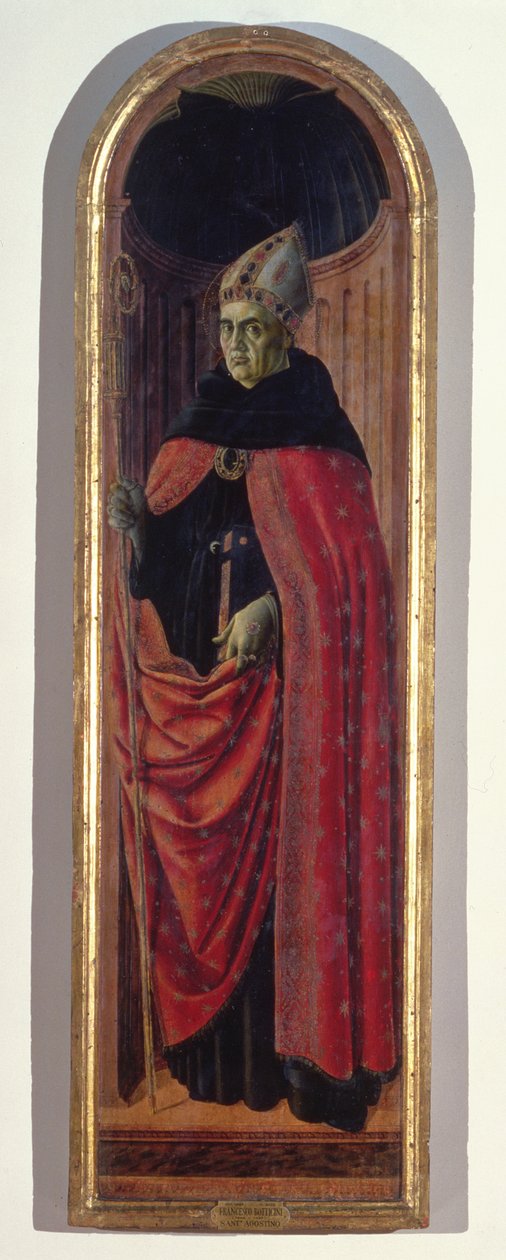 St. Augustine (tempera på panel) av Francesco Botticini