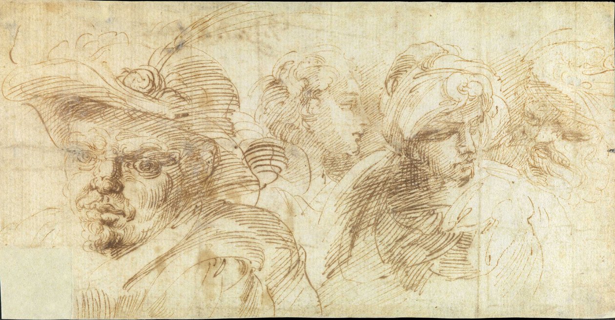 Studier av hoder av Francesco Brizio