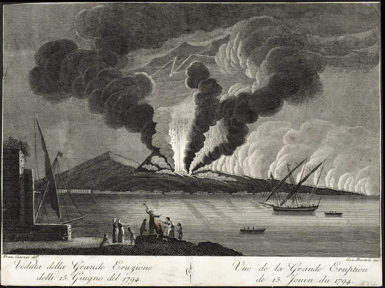 Utsikt over det store utbruddet, 15. juni 1794 av Francesco Catozzi
