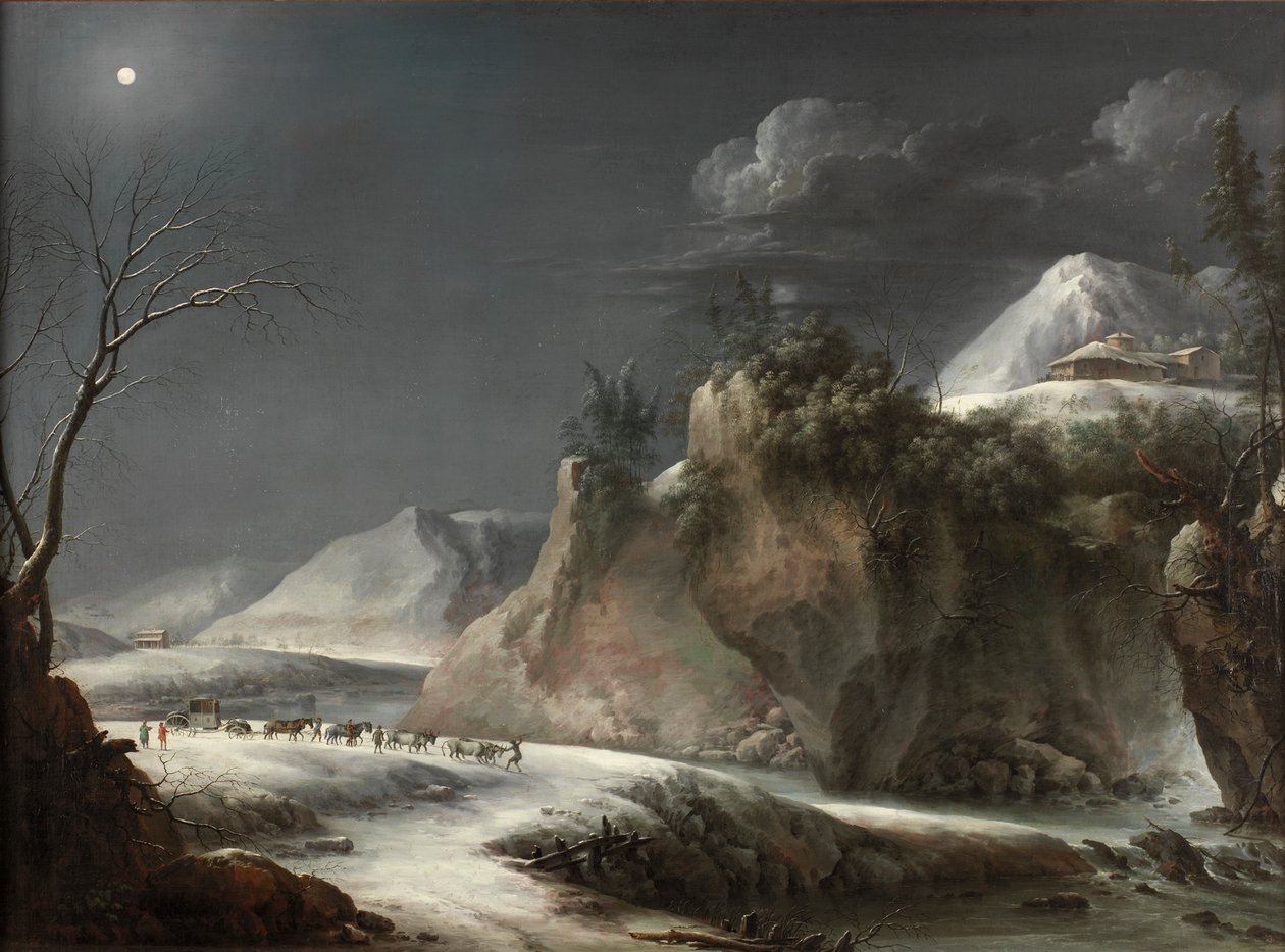Vinterscene i de italienske alpene, ca. 1735-1765 av Pier Francesco Foschi