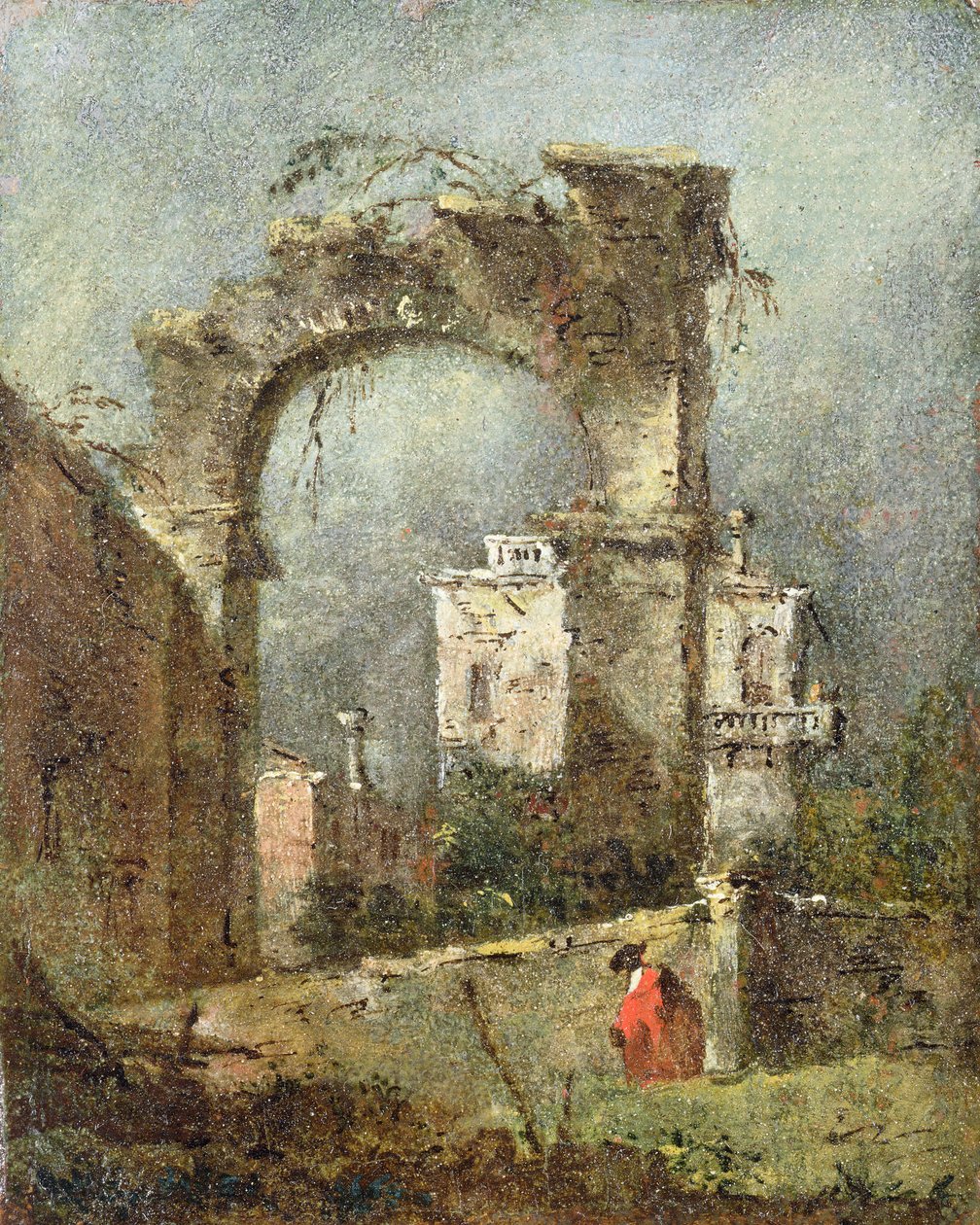 En Capriccio - En ødelagt bue, 1700-tallet av Francesco Guardi
