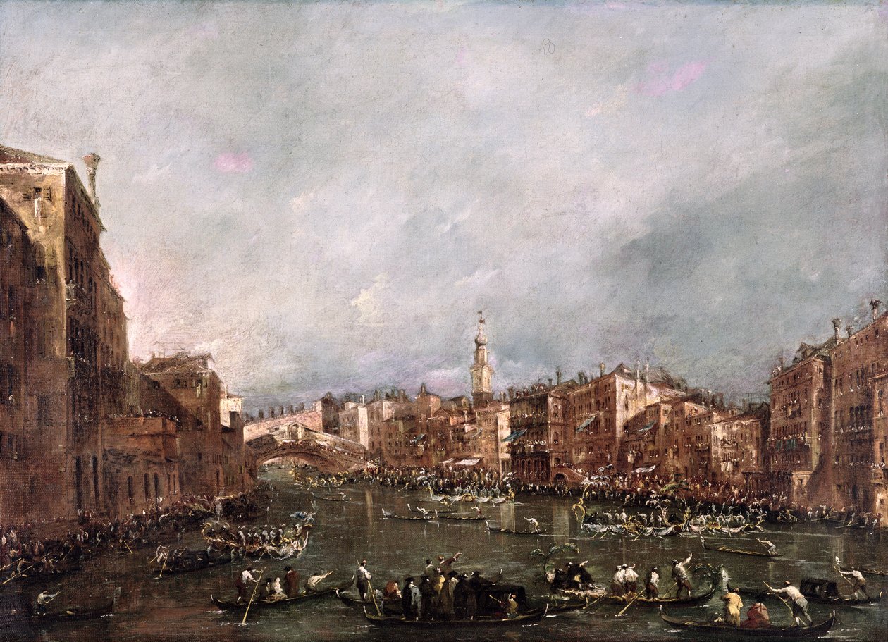 En regatta på Canal Grande, Venezia av Francesco Guardi