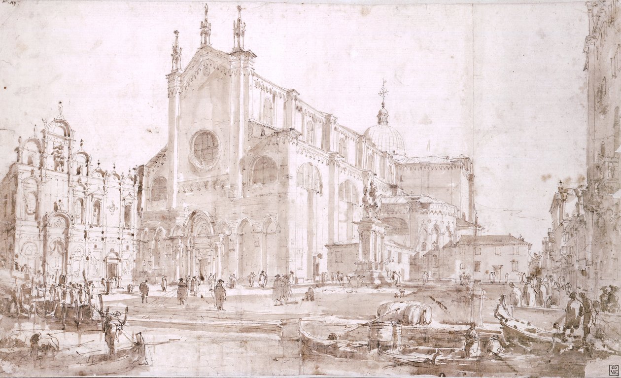 Campo San Zanipolo i Venezia av Francesco Guardi