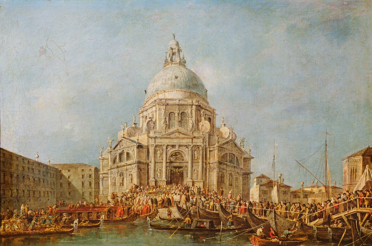Dogen av Venezia på Festa della Salute, 21. november, for å minnes slutten på pesten i 1630, ca. 1766-70 av Francesco Guardi