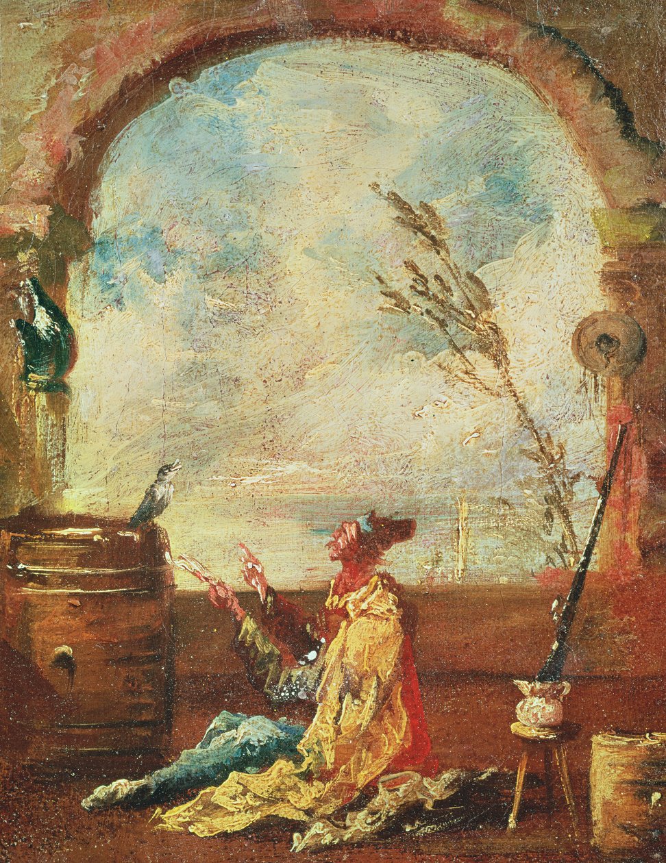 Poeten og fuglen av Francesco Guardi