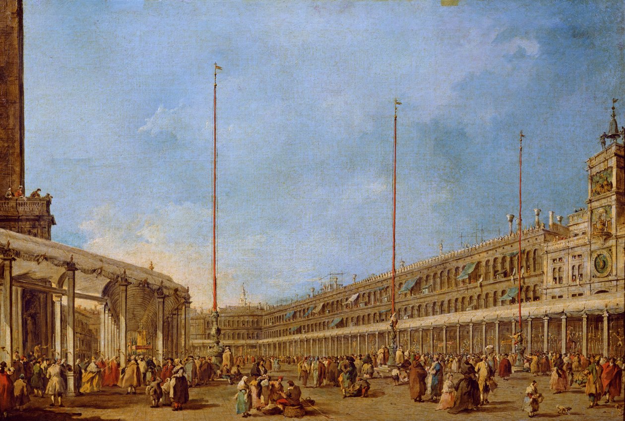 Prosesjonen av Corpus Domini gjennom Markusplassen, ca. 1766-70 av Francesco Guardi