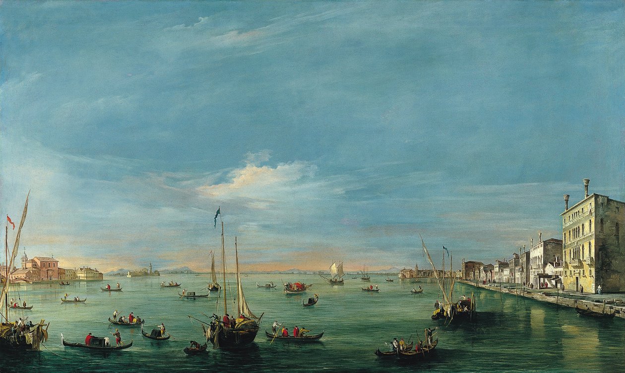 Utsikt over Giudecca -kanalen og Zattere av Francesco Guardi