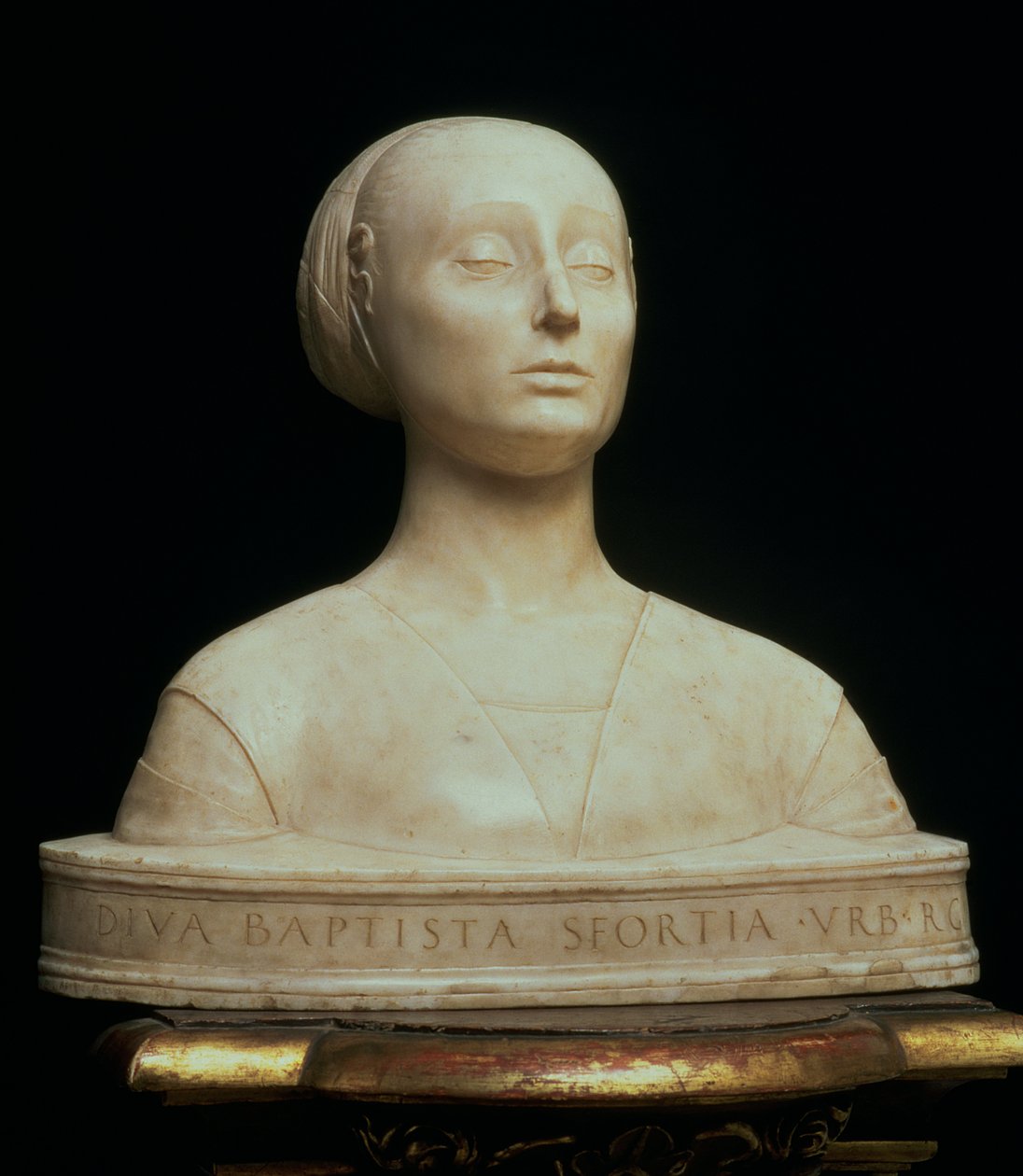 Byste av Battista Sforza, hertuginne av Urbino, ca. 1473 (marmor) av Francesco Laurana