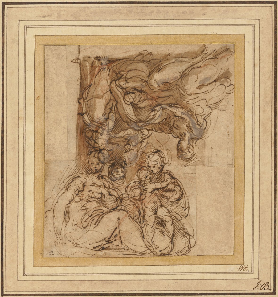 To studier for en hellig familie av Parmigianino