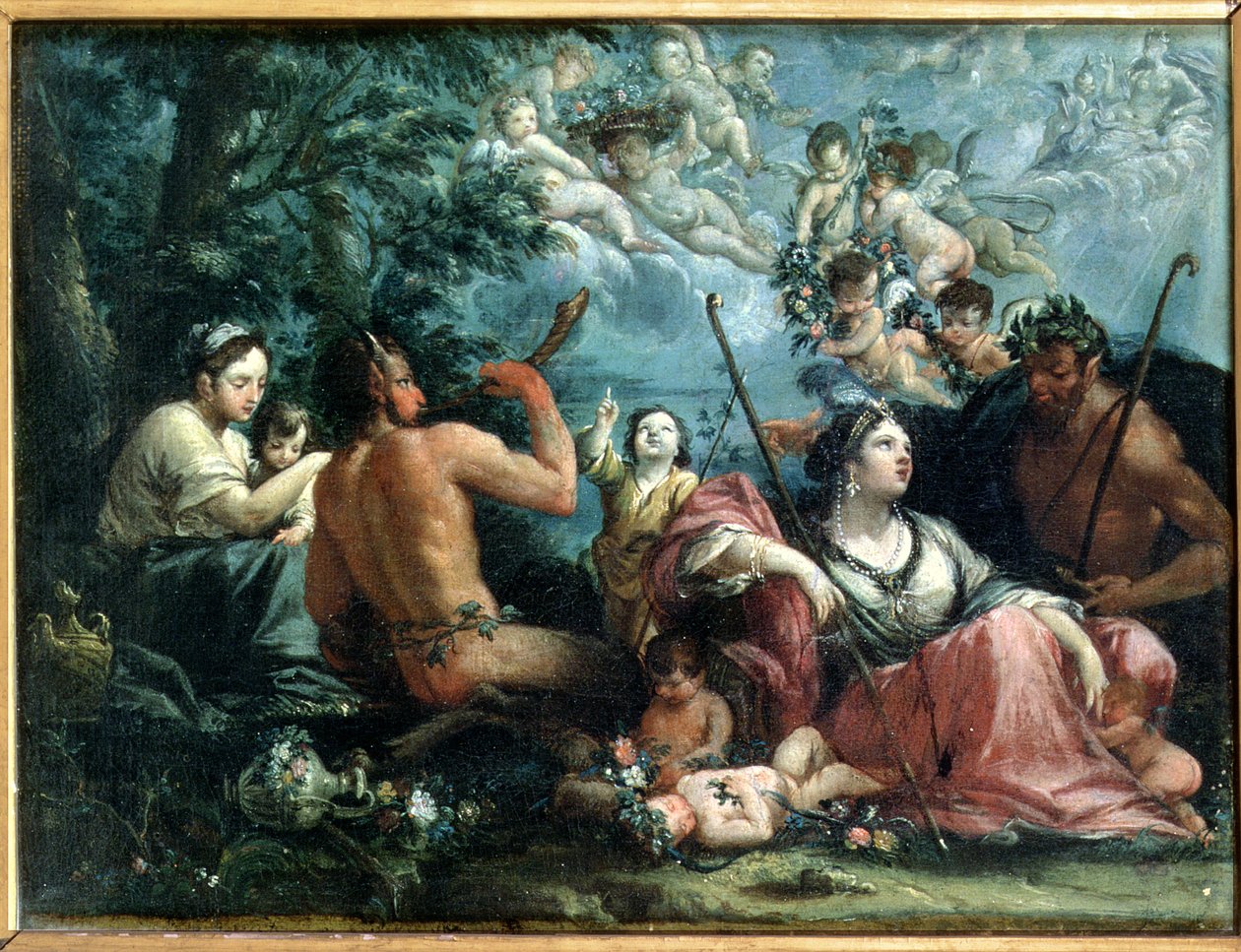 Nymfer, Satyrer og Putti av Francesco Monti