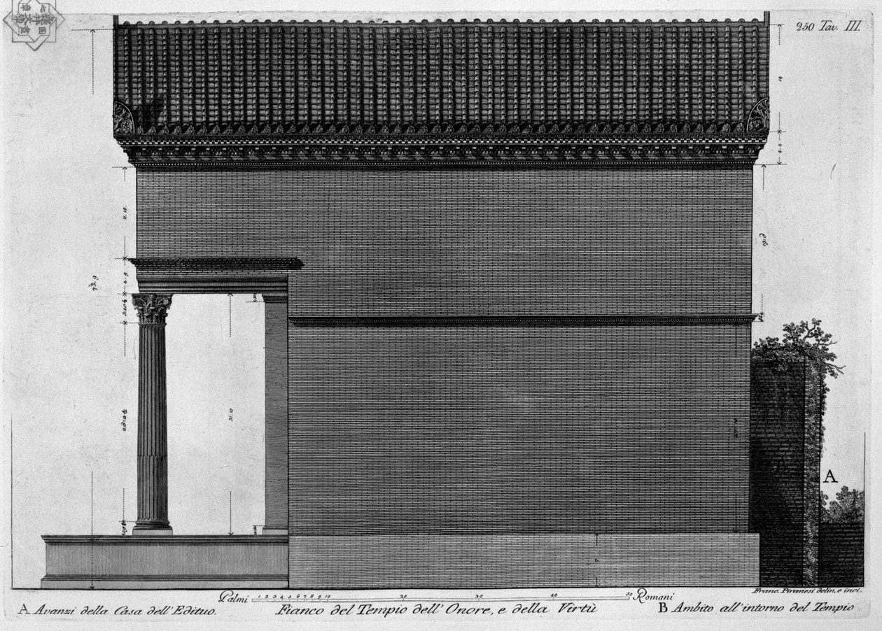 Siden av æretempelet og av dyd av Francesco Piranesi