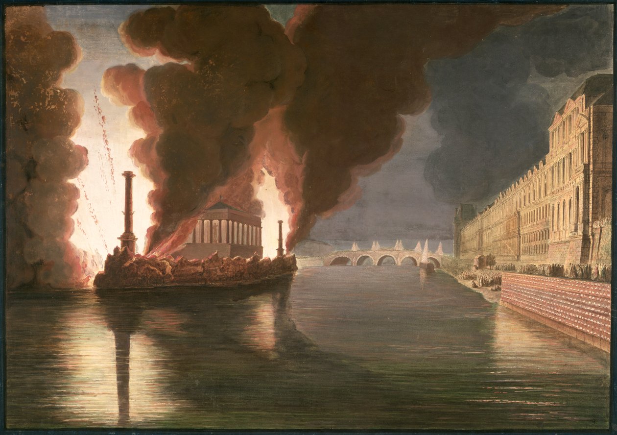 Fyrverkeri på Seinen av Francesco Piranesi