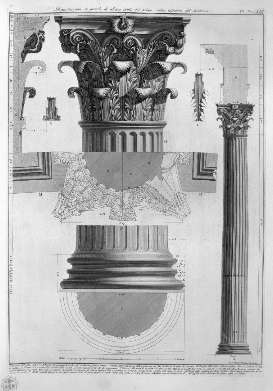 Pantheon, topp. Himmel av Francesco Piranesi