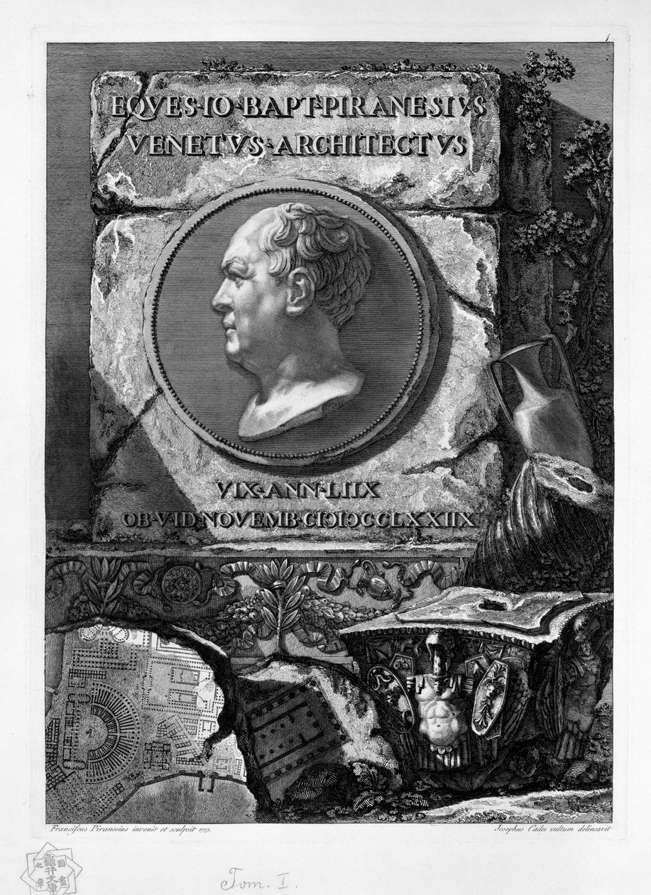 Portrett av Giovanni Battista Piranesi av Francesco Piranesi