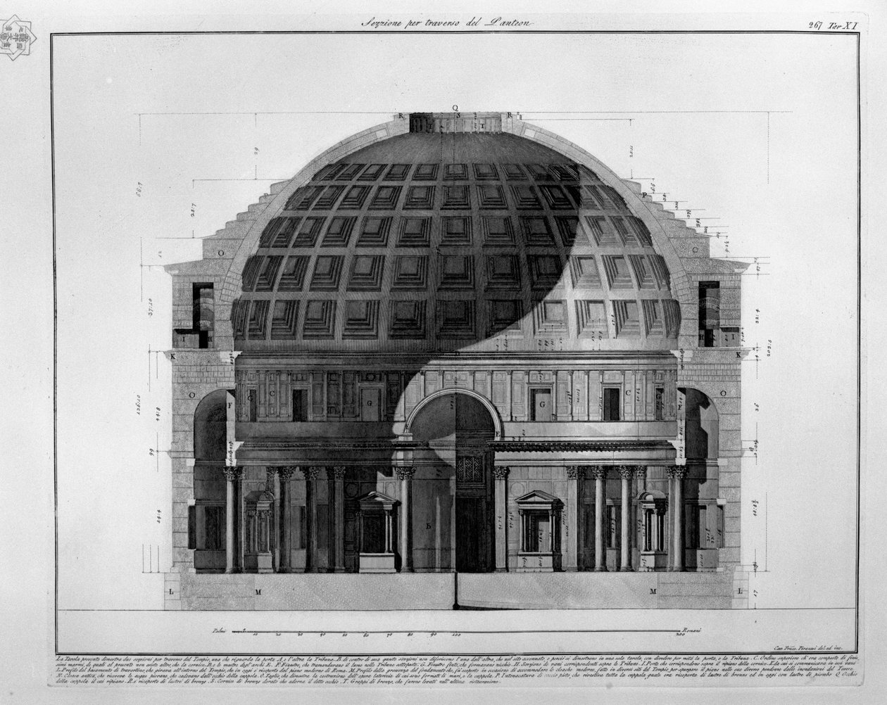 Tverrsnitt av Pantheon av Francesco Piranesi