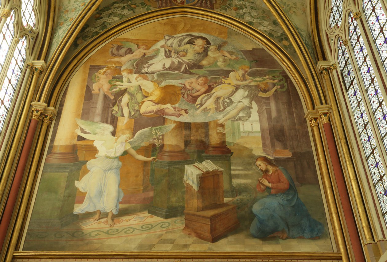 Vestmuren til Rayonnant-kapellet i klosteret med kunngjøringen, 1500-1800-tallet av Francesco Primaticcio