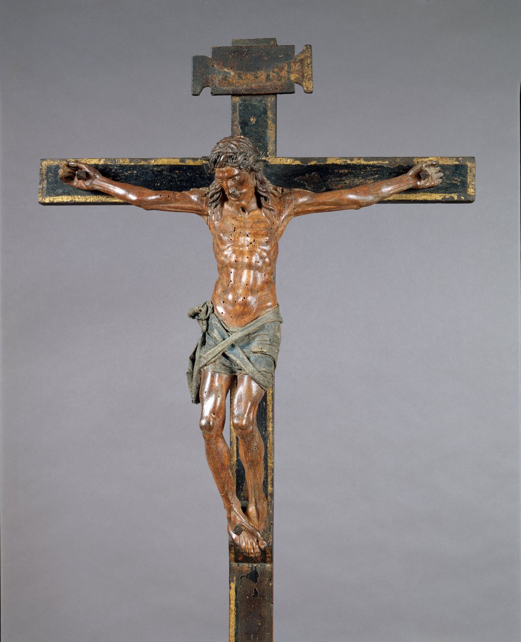 Kristus korsfestet, ca. 1525 (frukttre med forgylling og polykromt lin) av Francesco da Sangallo