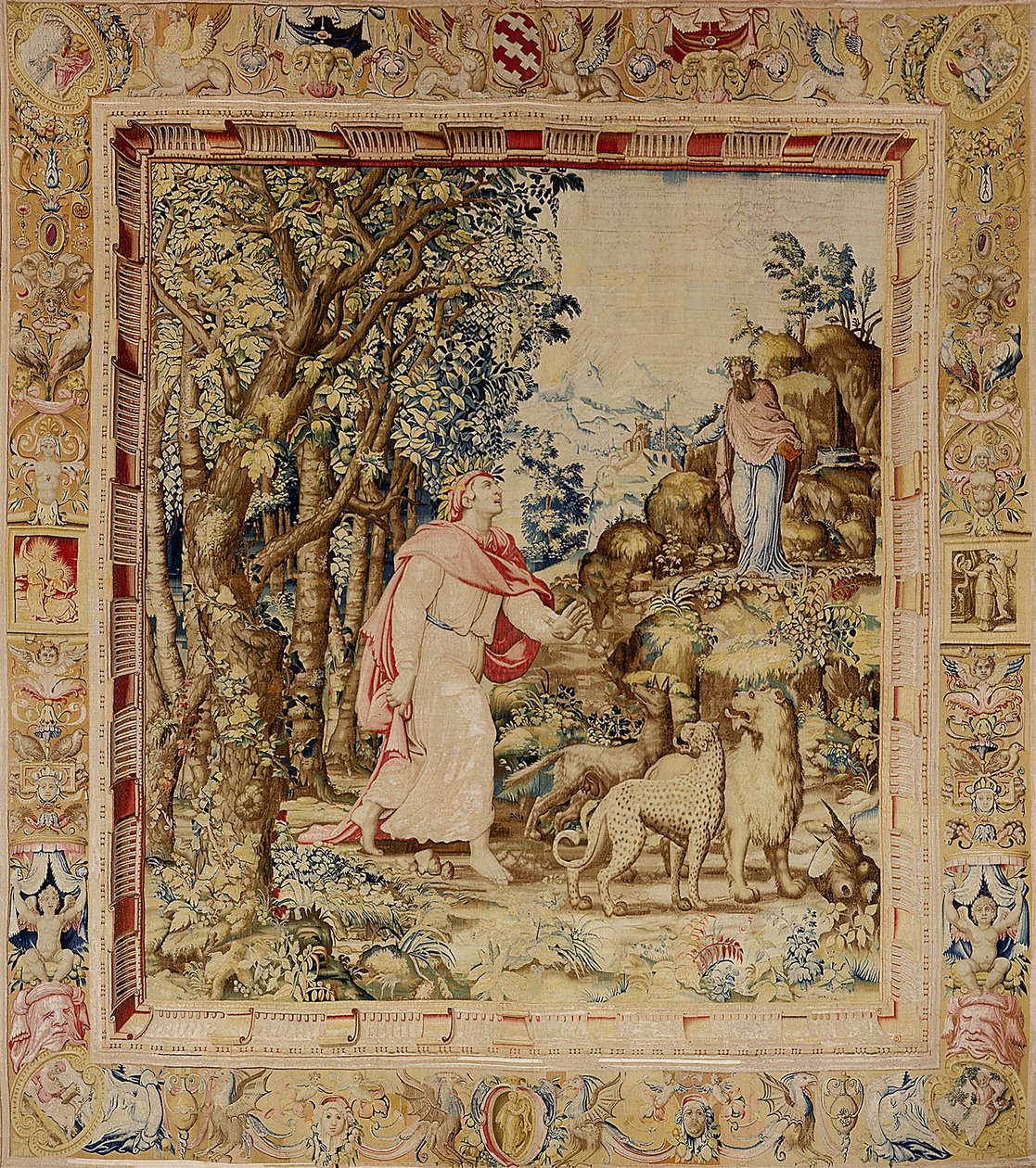 Møtet mellom Dante og Virgil (ull og silke) av Francesco de Rossi Salviati Cecchino