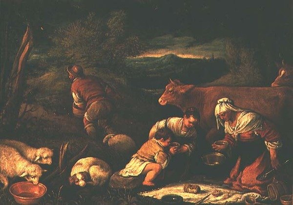 Pastoral scene av Francesco Bassano