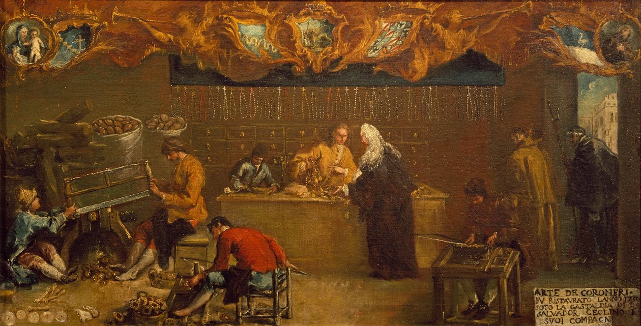 Arte dei Coroneri, ca. 1750 (olje på lerret) av Francesco (attr. to) Guardi