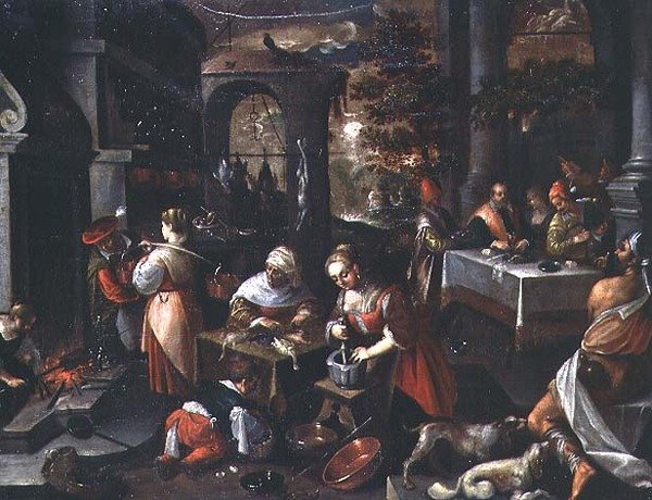 Lasarus på dykkfesten av Francesco (circle of) Bassano
